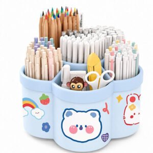 Sumiko Sumiko 360° Rotating Pen Holder – Blue Desk Organizer for Pens, Pencils & School Stationery