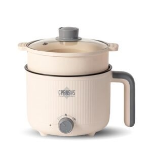 CPENSUS 1.2L Multi-Purpose Electric Kettle with Steamer – 600W, Portable Cooking Kettle