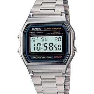 Casio Vintage A-158WA-1Q Digital Unisex Watch – Silver Metal Strap