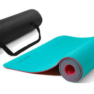 Boldfit 6mm TPE Yoga Mat for Men & Women with Carry Bag – Anti-Slip Exercise Mat, Blue & Pink