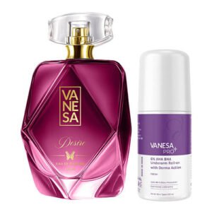 Vanesa Desire Perfume 100ml & 6% AHA Underarm Roll-On 50ml for Women – Combo Pack