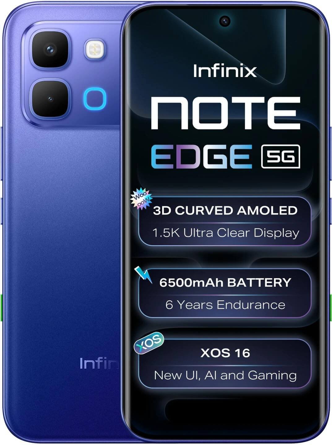 Infinix Note Edge 5G Smartphone – 6GB RAM, 128GB Storage, Stellar Blue