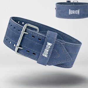 AURION 6mm Suede Gym Belt for Weightlifting & Powerlifting – 4 Inch, Blue Grey, S-M (26–36 Inches)