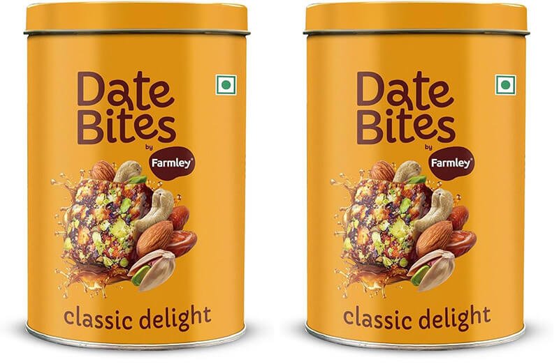 Farmley Date Bites 400g – Dates, Nuts & Honey, Pack of 2