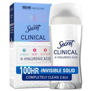 Secret Clinical Strength Deodorant for Women – Invisible Solid, Completely Clean, 2.6 oz