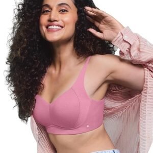 Enamor Bamboo Cotton A077 T-Shirt Bra for Women – Light Padded, Wirefree, Full Coverage, Rose Blush